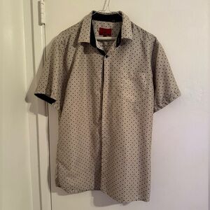 Patron blue and beige button up short sleeve MENS size xL